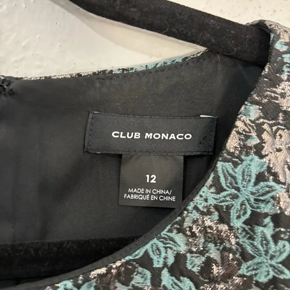 Club Monaco Brocade Puff Sleeve Blouse Women 12